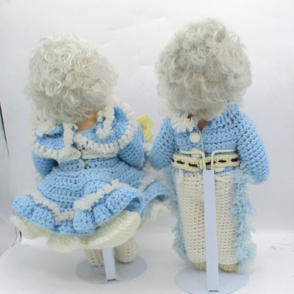 Elderly Couple Dolls With Handmade Crochet Outfits & Glasses - Grandma & Grandpa - Picture 5 of 5